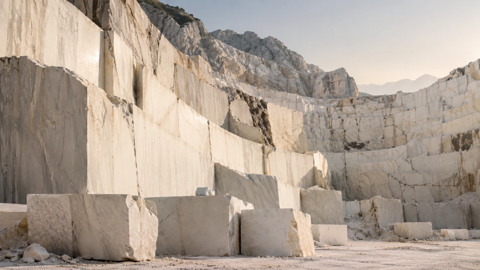 Concept view of a stepped marble quarry